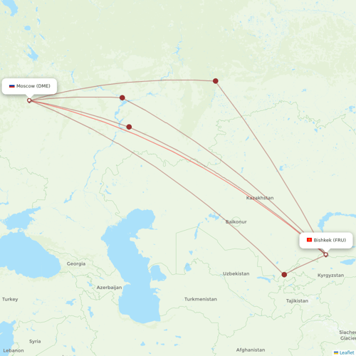 Avia Traffic Company flights between Bishkek and Moscow