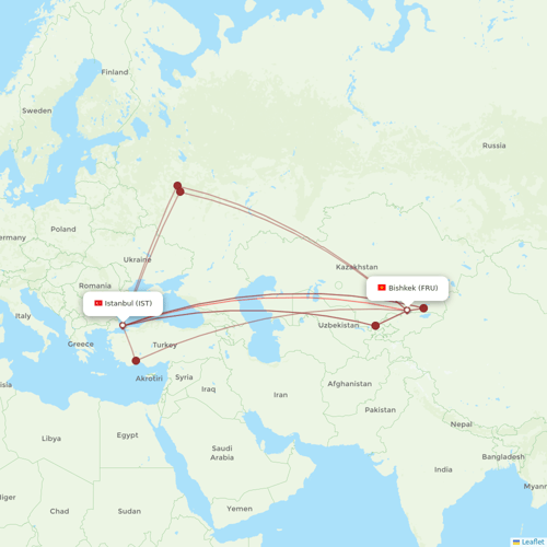 Avia Traffic Company flights between Bishkek and Istanbul