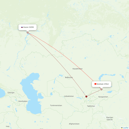 Avia Traffic Company flights between Bishkek and Kazan
