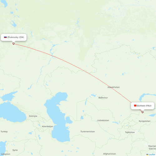 Ural Airlines flights between Bishkek and Zhukovsky