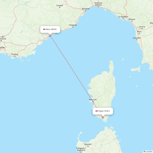 Air Corsica flights between Figari and Nice