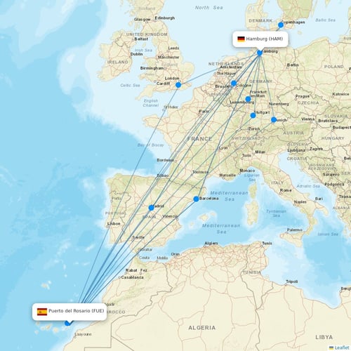 Norwegian Air UK flights between Puerto del Rosario and Hamburg