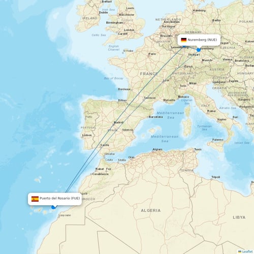 Norwegian Air UK flights between Puerto del Rosario and Nuremberg
