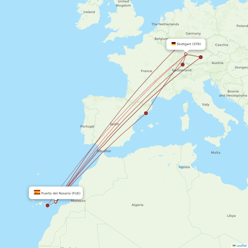 TUIfly flights between Puerto del Rosario and Stuttgart