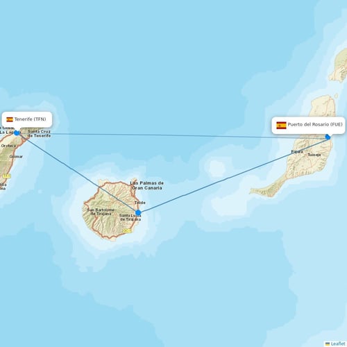 Prescott Support Company flights between Puerto del Rosario and Tenerife