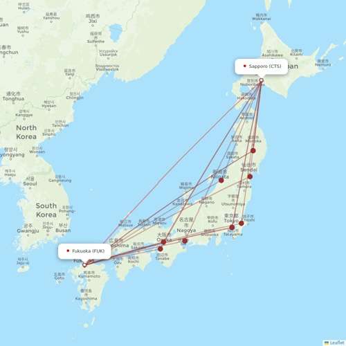 Skymark Airlines flights between Fukuoka and Sapporo