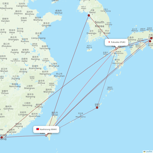 EVA Air flights between Fukuoka and Kaohsiung