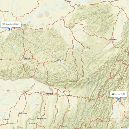 Air India Express flights between Guwahati and Imphal