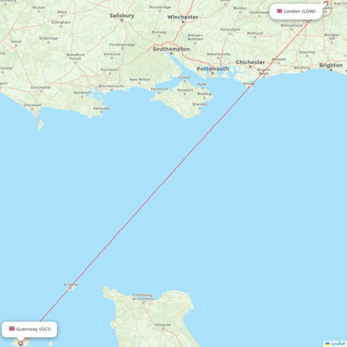 Aurigny Air Services flights between Guernsey and London
