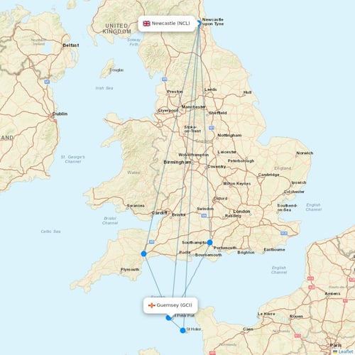 Blue Islands flights between Guernsey and Newcastle