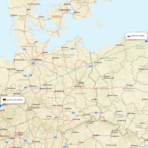 Wizz Air flights between Gdansk and Dortmund