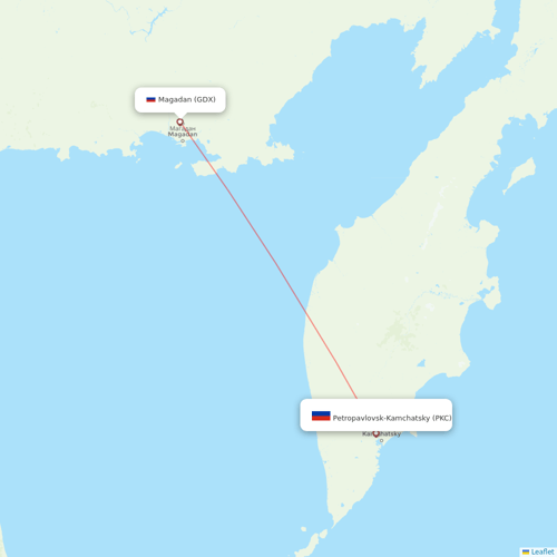 Aurora flights between Magadan and Petropavlovsk-Kamchatsky