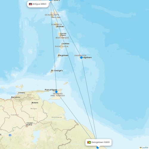 Fly Salone flights between Georgetown and Antigua