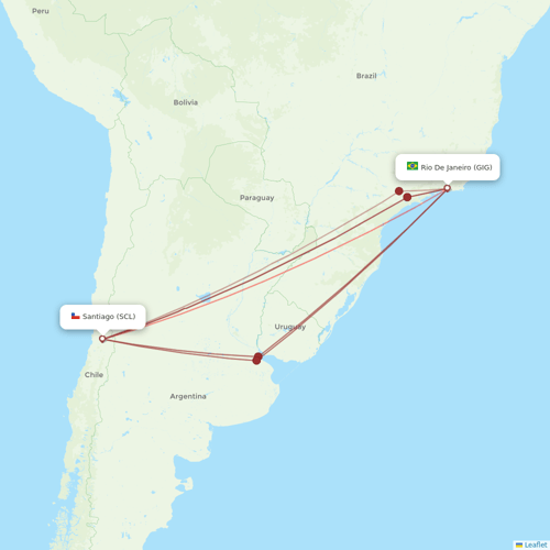 JetSMART flights between Rio De Janeiro and Santiago