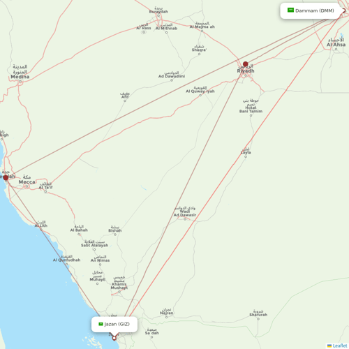Flynas flights between Jazan and Dammam