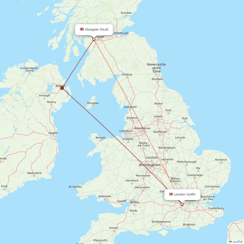 British Airways flights between Glasgow and London