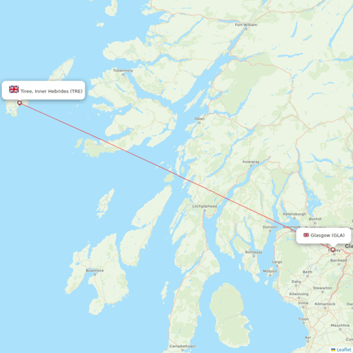 Loganair flights between Glasgow and Tiree, Inner Hebrides
