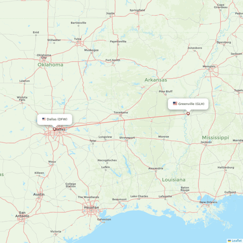 Contour Aviation flights between Greenville and Dallas