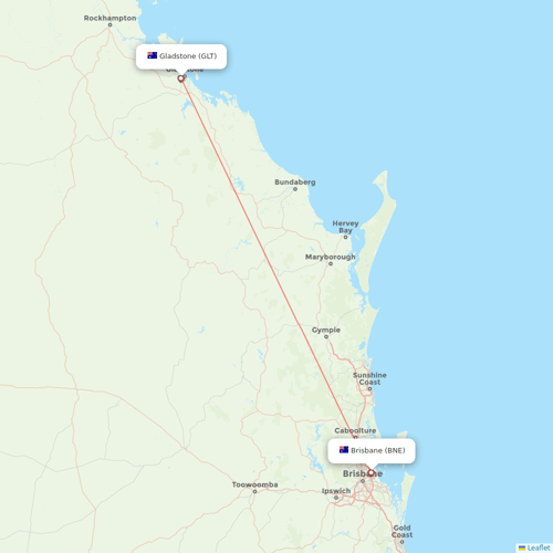 Qantas flights between Gladstone and Brisbane