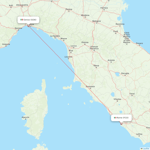ITA Airways flights between Genoa and Rome
