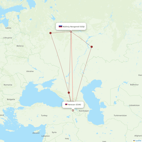 MAYAir flights between Nizhniy Novgorod and Yerevan