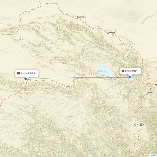 Beijing Capital Airlines flights between Golmud and Xining