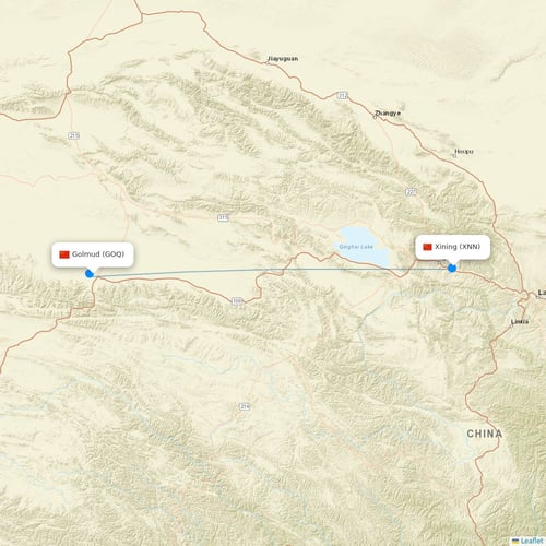 Tibet Airlines flights between Golmud and Xining