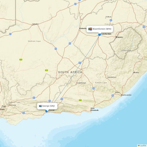 CemAir flights between George and Bloemfontein
