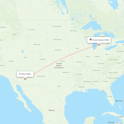 Allegiant Air flights between Grand Rapids and Mesa