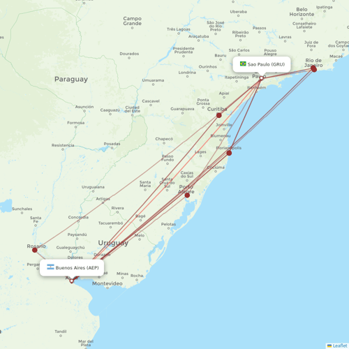 Gol flights between Sao Paulo and Buenos Aires