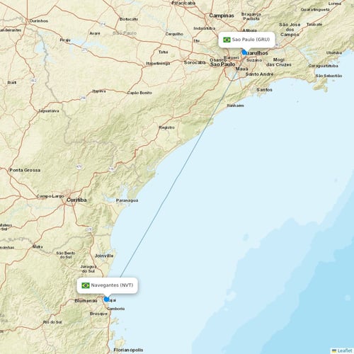 Gol flights between Sao Paulo and Navegantes