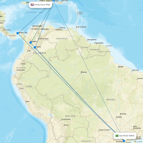 Asian Air flights between Sao Paulo and Punta Cana