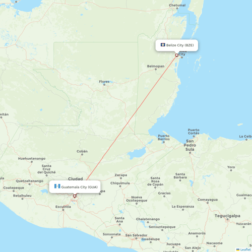 TAG flights between Guatemala City and Belize City