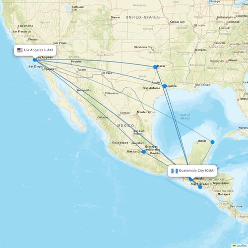 Volaris Costa Rica flights between Guatemala City and Los Angeles