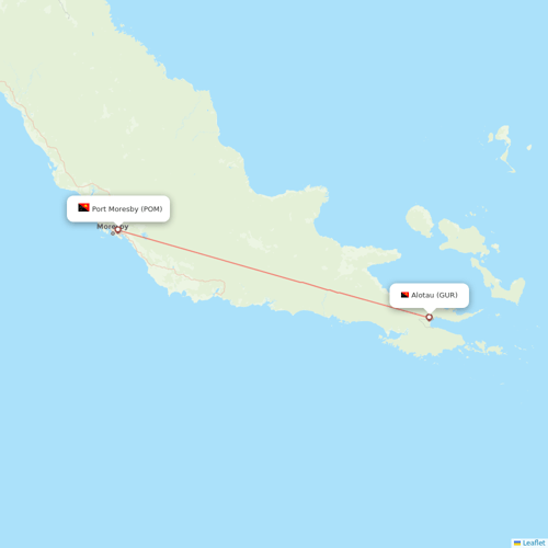 PNG Air flights between Alotau and Port Moresby