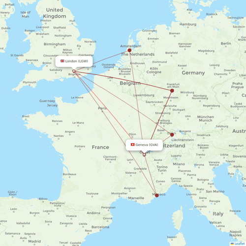 easyJet flights between Geneva and London