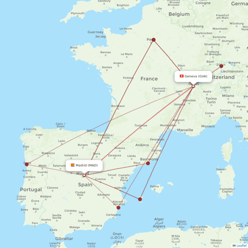 Iberia flights between Geneva and Madrid