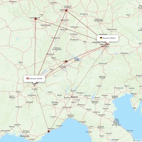 SWISS flights between Geneva and Munich