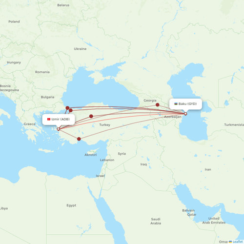 AZAL Azerbaijan Airlines flights between Baku and Izmir