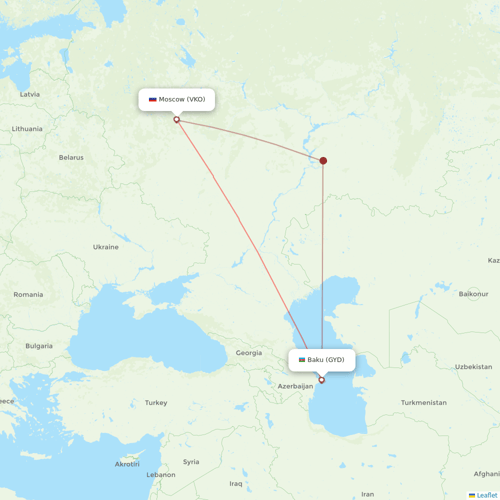 UTair flights between Baku and Moscow