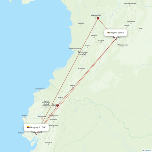 AVIANCA flights between Guayaquil and Bogota