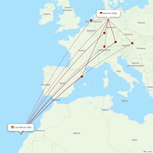 Corendon Airlines Europe flights between Hanover and Las Palmas