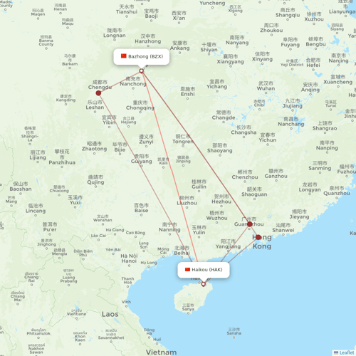 Air Changan flights between Haikou and Bazhong