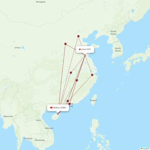 Air Guilin flights between Haikou and Linyi