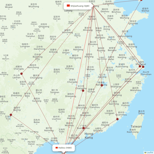 Beijing Capital Airlines flights between Haikou and Shijiazhuang