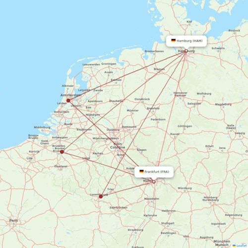 Lufthansa flights between Hamburg and Frankfurt