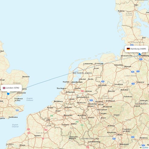 TAB flights between Hamburg and London