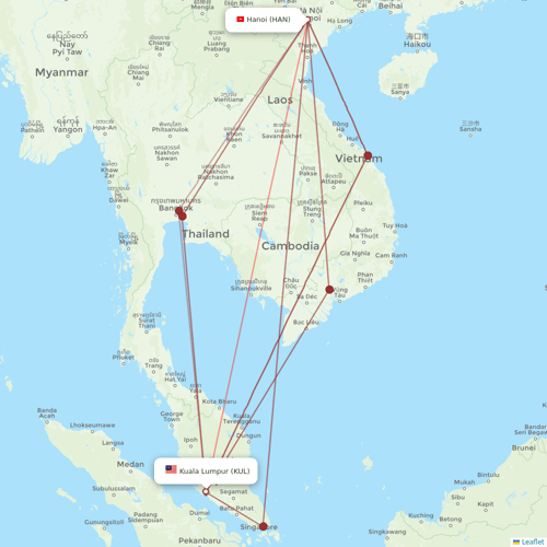 Batik Air Malaysia flights between Hanoi and Kuala Lumpur
