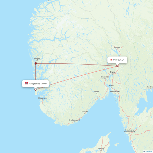 Norwegian Air flights between Haugesund and Oslo