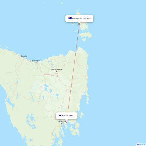 Sharp Airlines flights between Hobart and Flinders Island